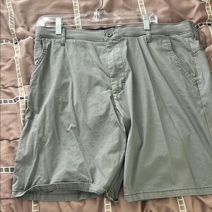 Wrangler Gray Flat Front Shorts Lightweight Comfort